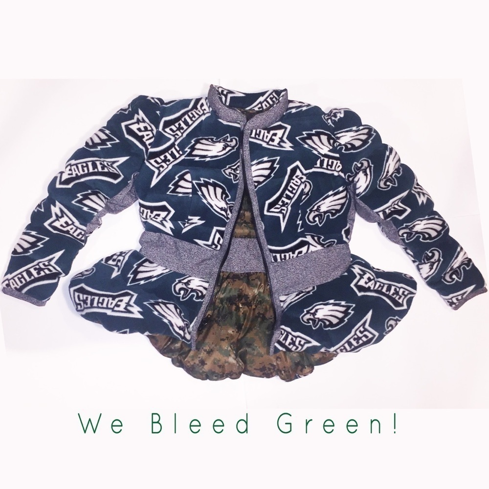 Philadelphia Eagles Fleece Puffer Jacket Size S/M